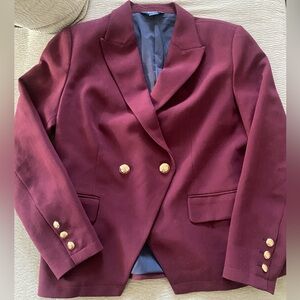 SABIE Burgundy Double-Breasted Women's Blazer - Size M - NEW